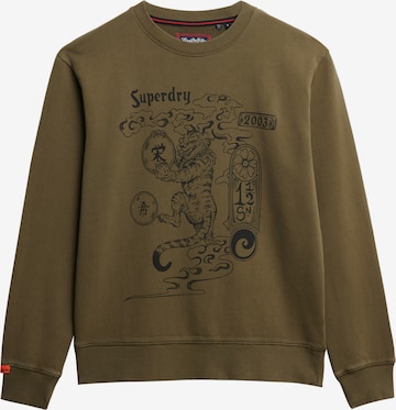 Sweat-shirt 'Tokyo Narrative' Superdry en vert : devant