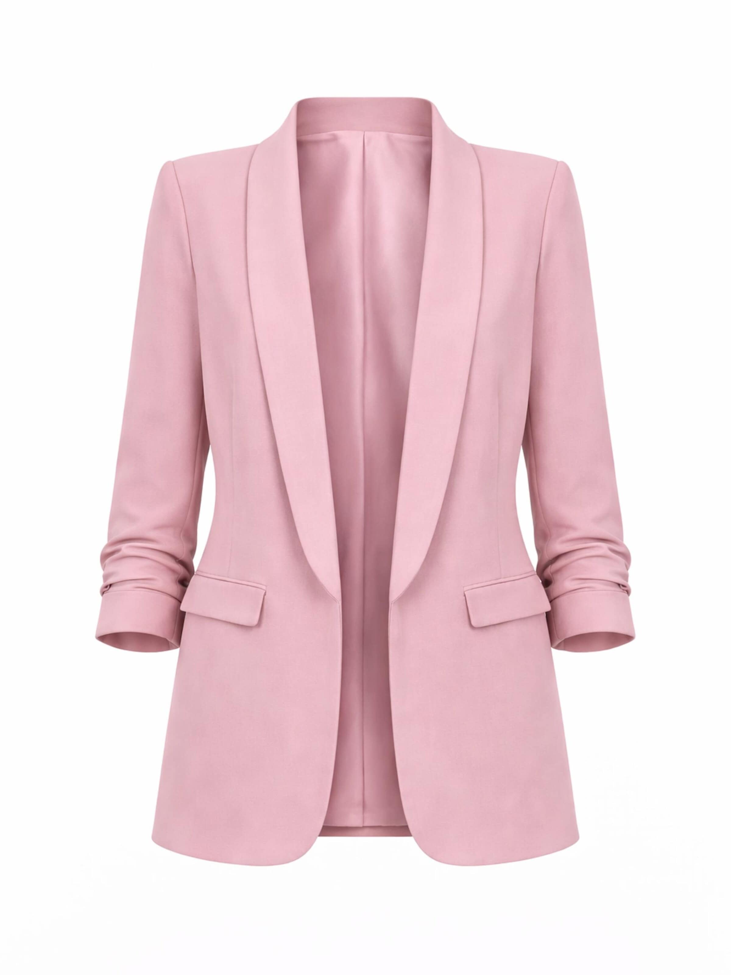 Worldclassca Blazer 'Damen Blazer 3/4 Arm mit Raffung'‌‌ in Pink: Vorderseite