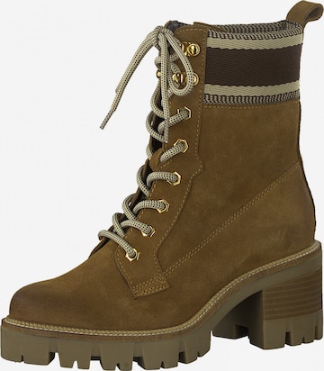 TAMARIS Lace-up bootie in Brown: front