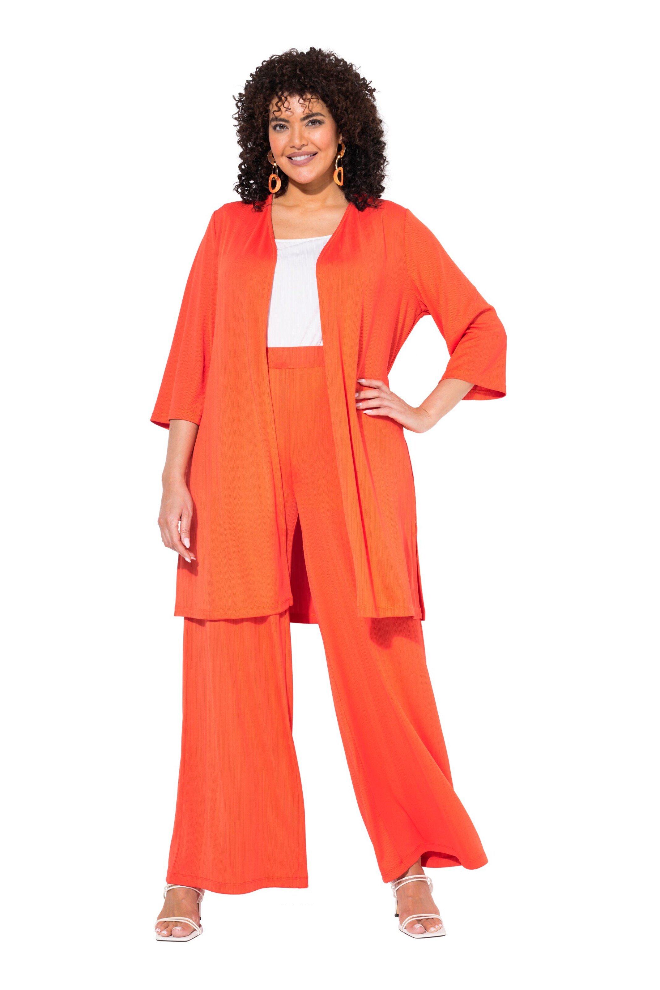 Ulla Popken Knit cardigan in Orange: front
