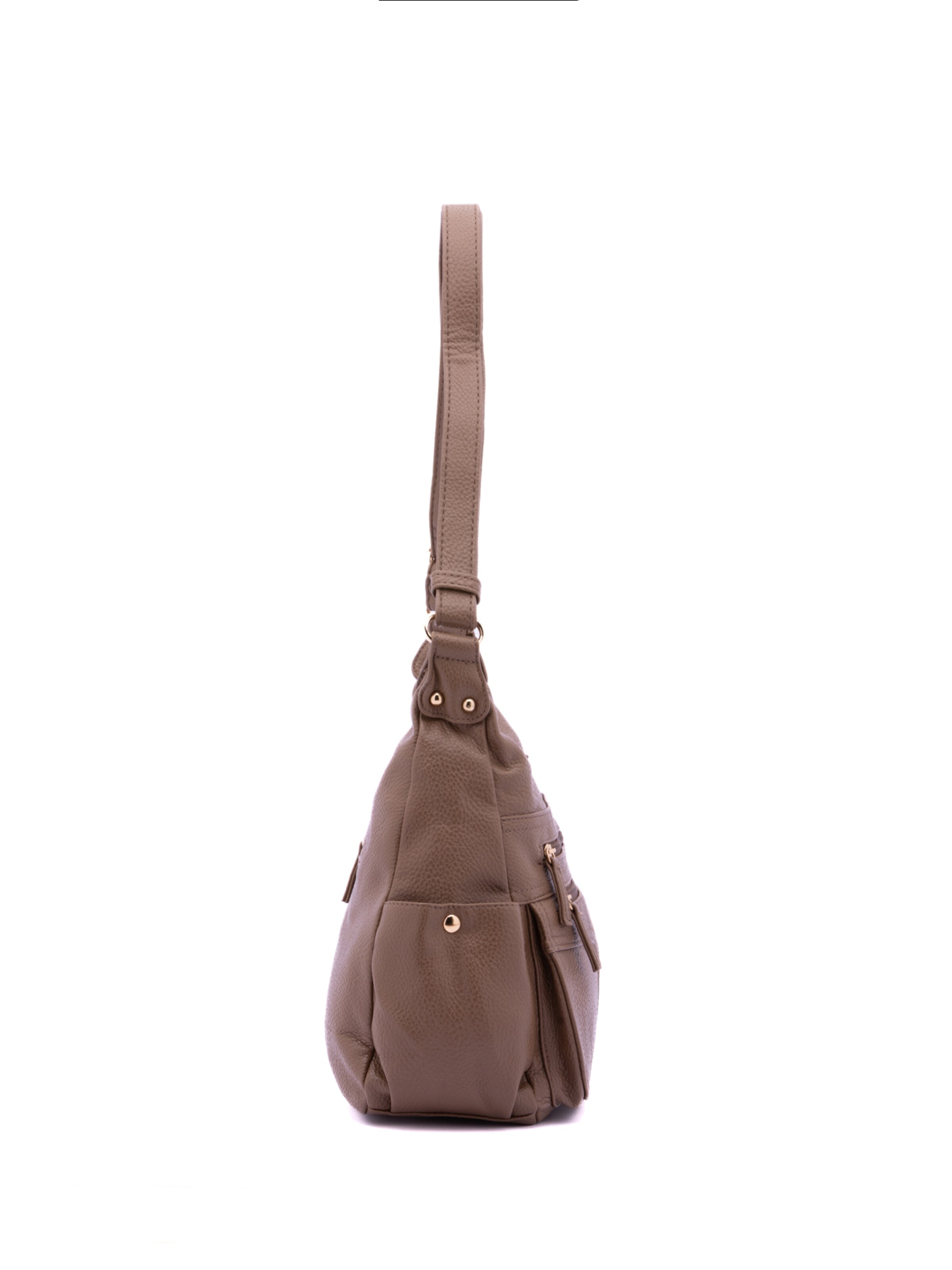 Borsa a spalla 'Borsa a Spalla Donna Ecopelle - Zip e Tasche Multiple' di B. Cavalli in grigio