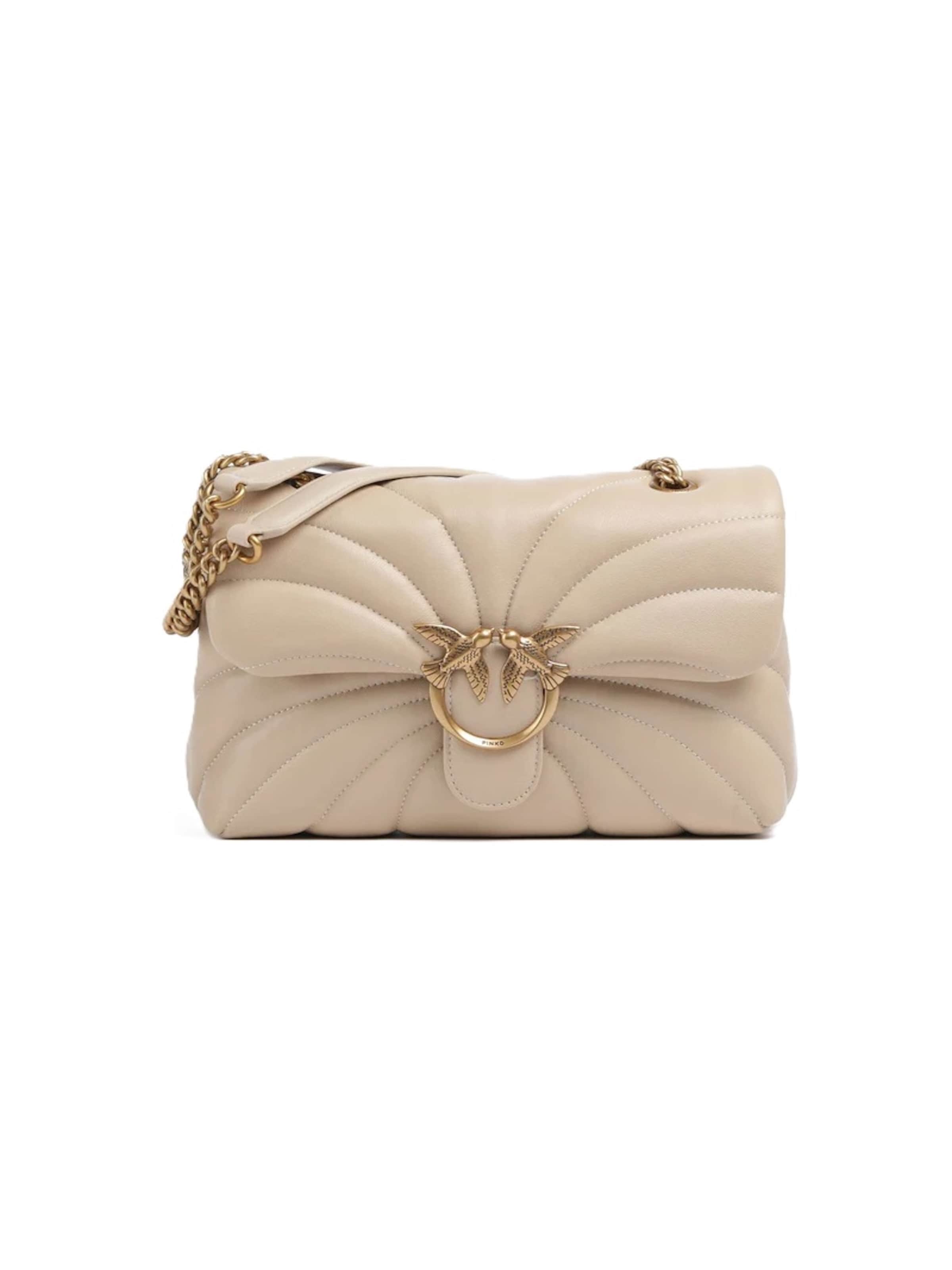 Borsa a spalla 'Love' di PINKO in beige: frontale