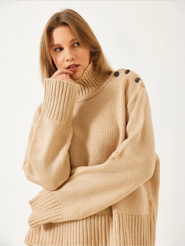 Pull-over oversize Bianco Lucci en beige