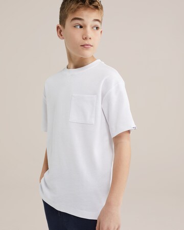 WE Fashion Тениска в бяло: отпред
