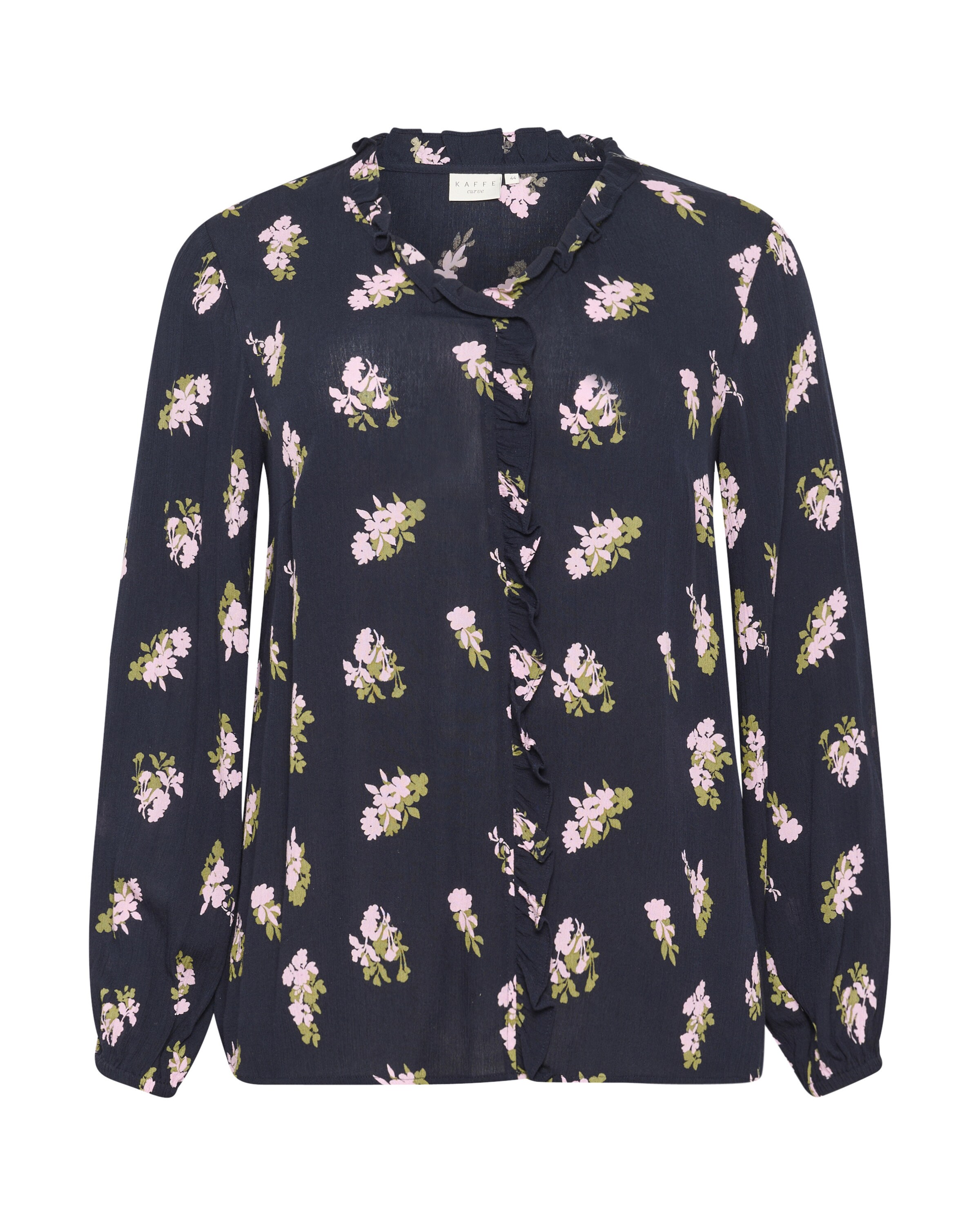 KAFFE CURVE Bluse 'Ellena' in Blau: Vorderseite