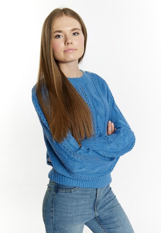 MYMO Пуловер 'Blonda' в синьо: отпред