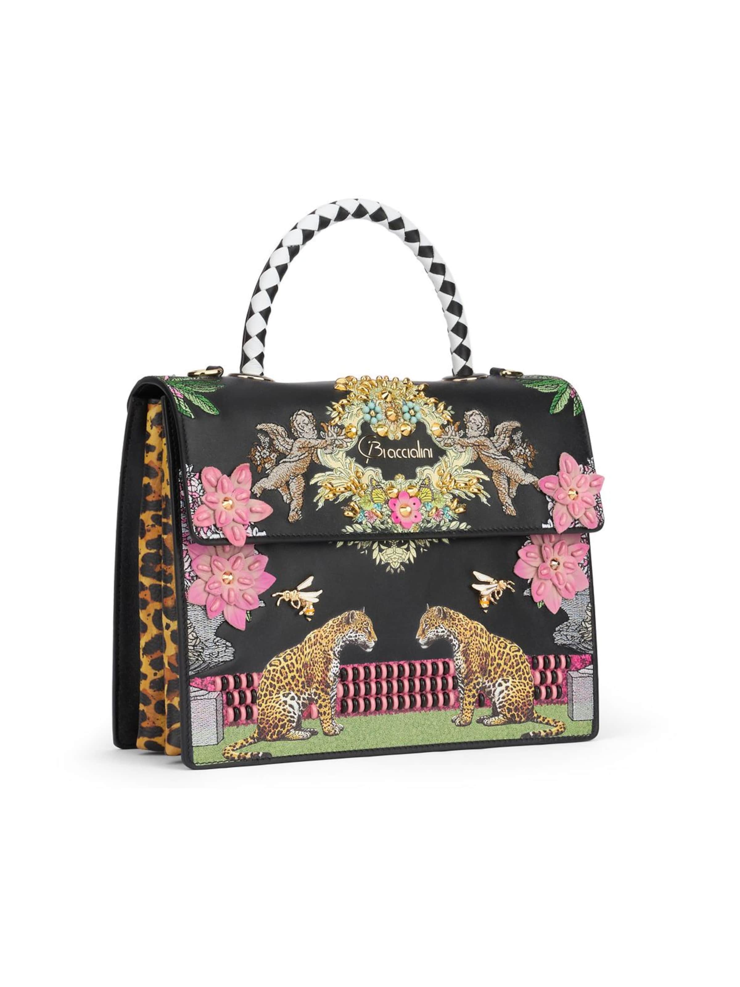 Borsa a mano 'Audrey Super Leo' di Braccialini in nero