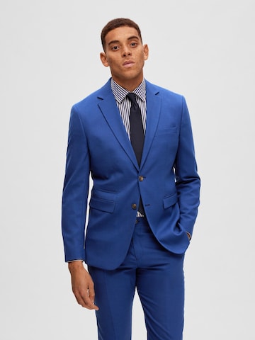 Coupe slim Veste de costume 'NEIL' SELECTED HOMME en bleu : devant