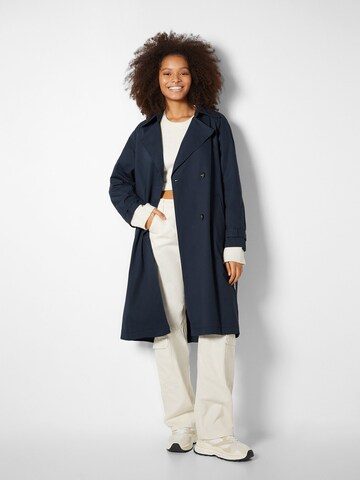 Bershka Between-Seasons Coat in Blue