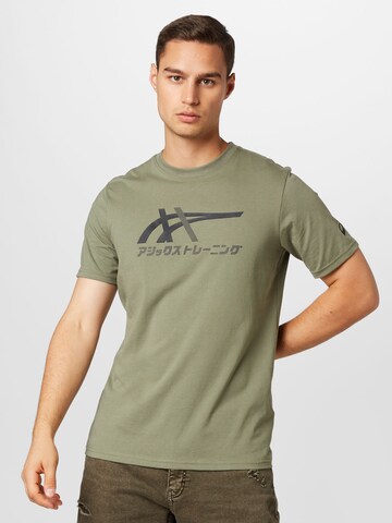 T-Shirt fonctionnel 'Tiger' ASICS en vert : devant