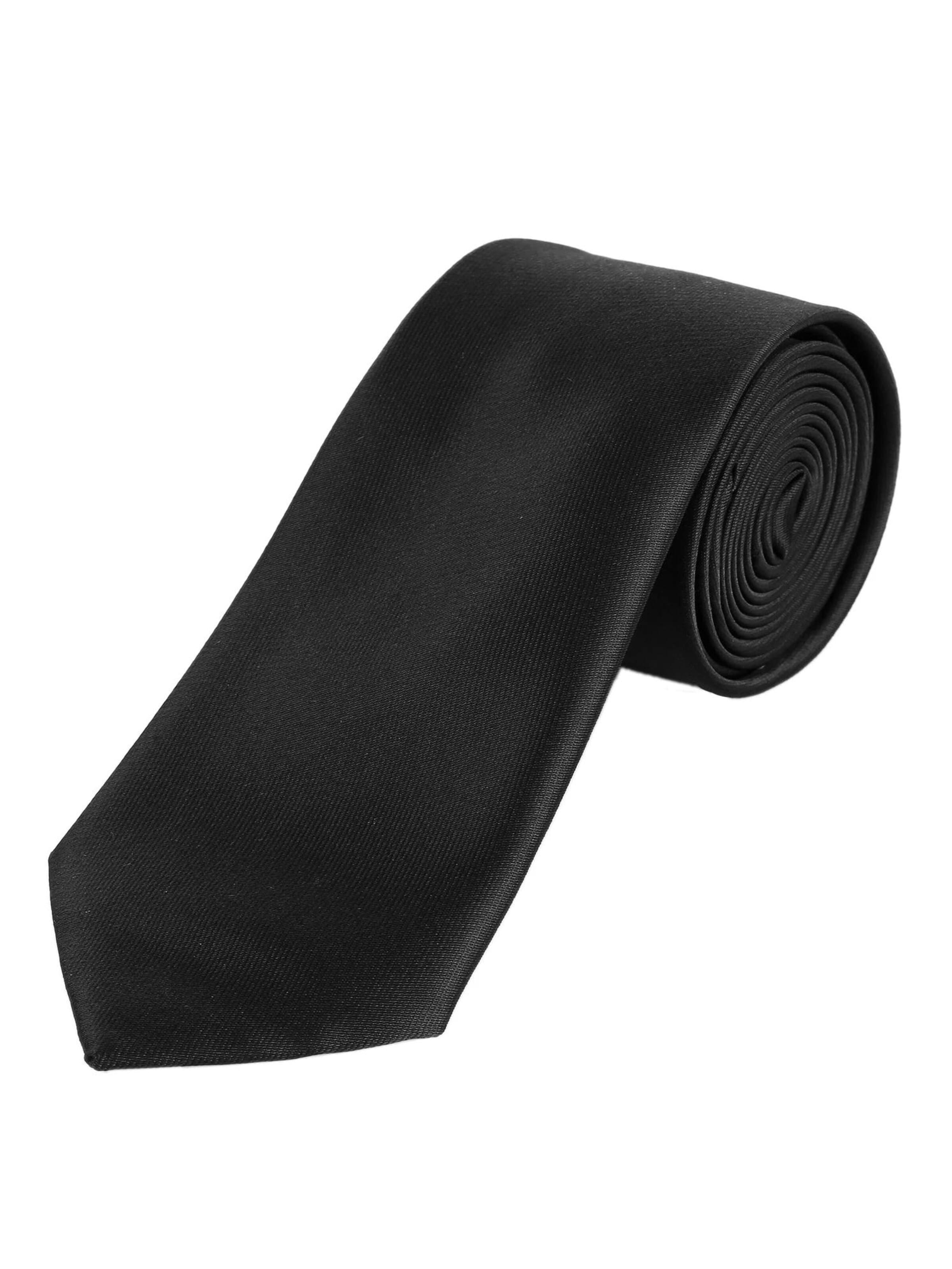 DonDon Tie 'DonDon Herren Krawatte 7 cm klassische handgefertigte Business Krawatte - Blau' in One size in Black, Item view