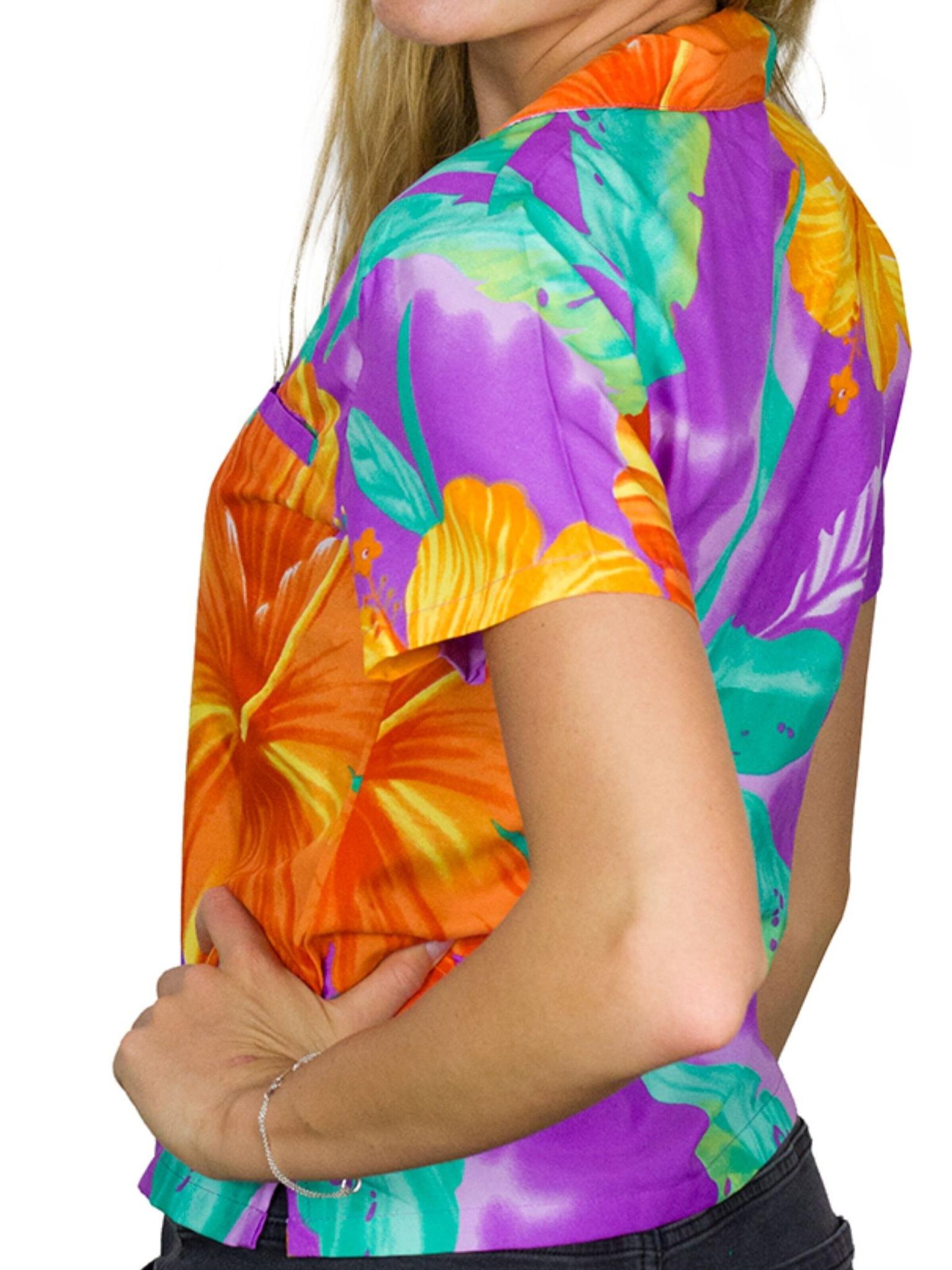 Camicia da donna 'Big Flower' di King Kameha in lilla