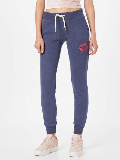 Superdry Pants in mottled blue / Light red, View model