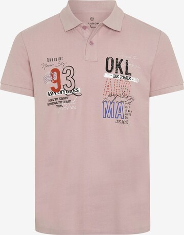 Oklahoma Jeans Shirt ' aus Piqué ' in Pink: front