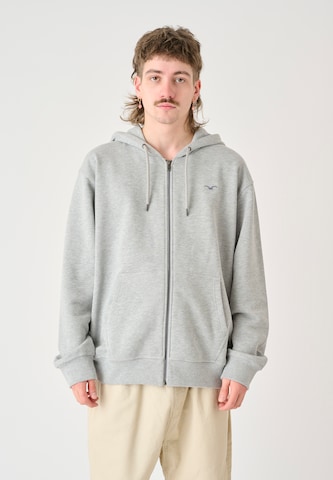 Cleptomanicx Zip-Up Hoodie 'Ligull Boxy' in Grey: front