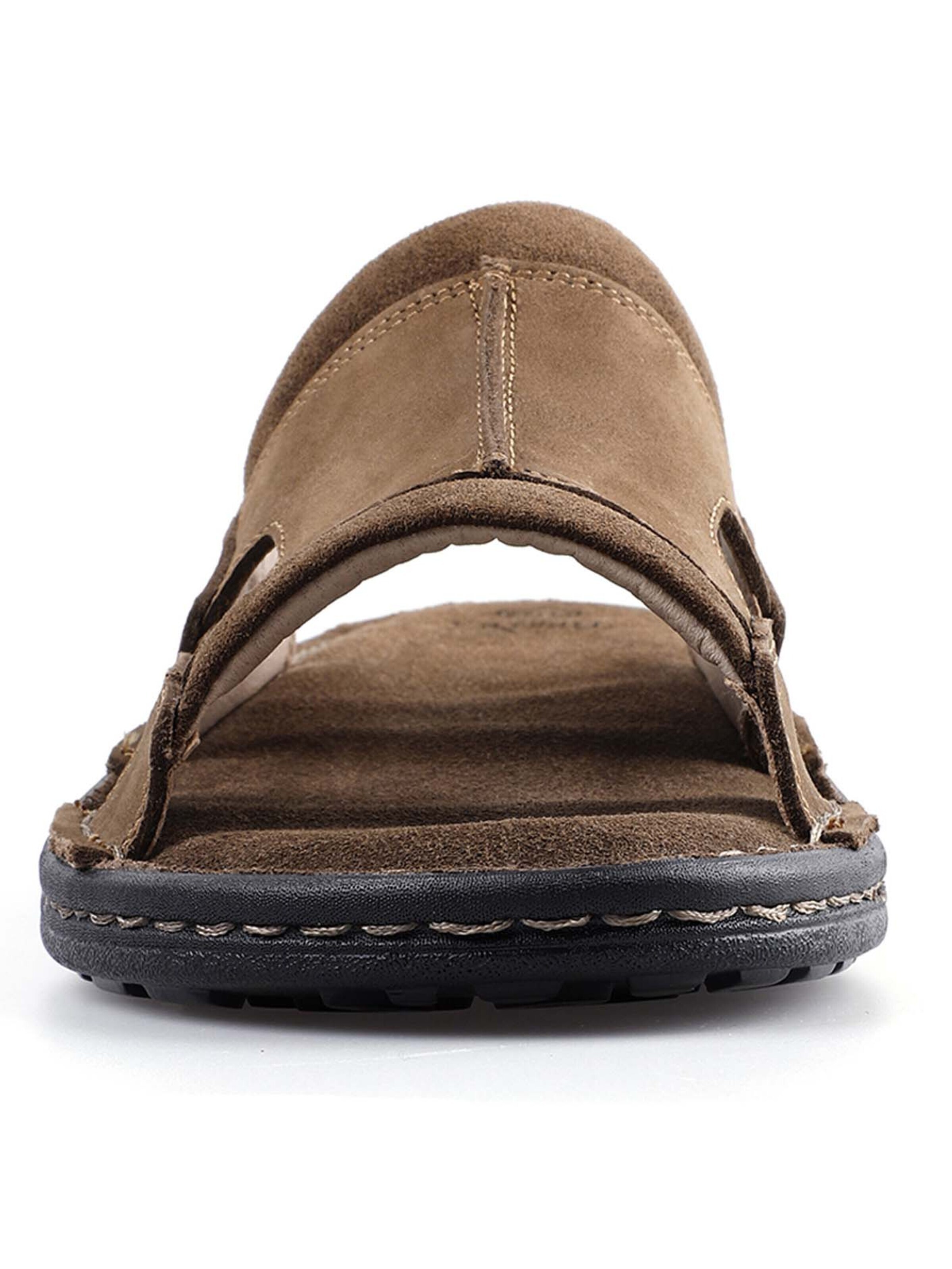 Tiestra Pantolette 'TIESTRA Men's Slippers Comfortable Support Lightweight Summer Leather Sandals Men's Mules for Indoor and Outdoor Use Brown Black'‌‌‌‌‌‌‌ in Braun
