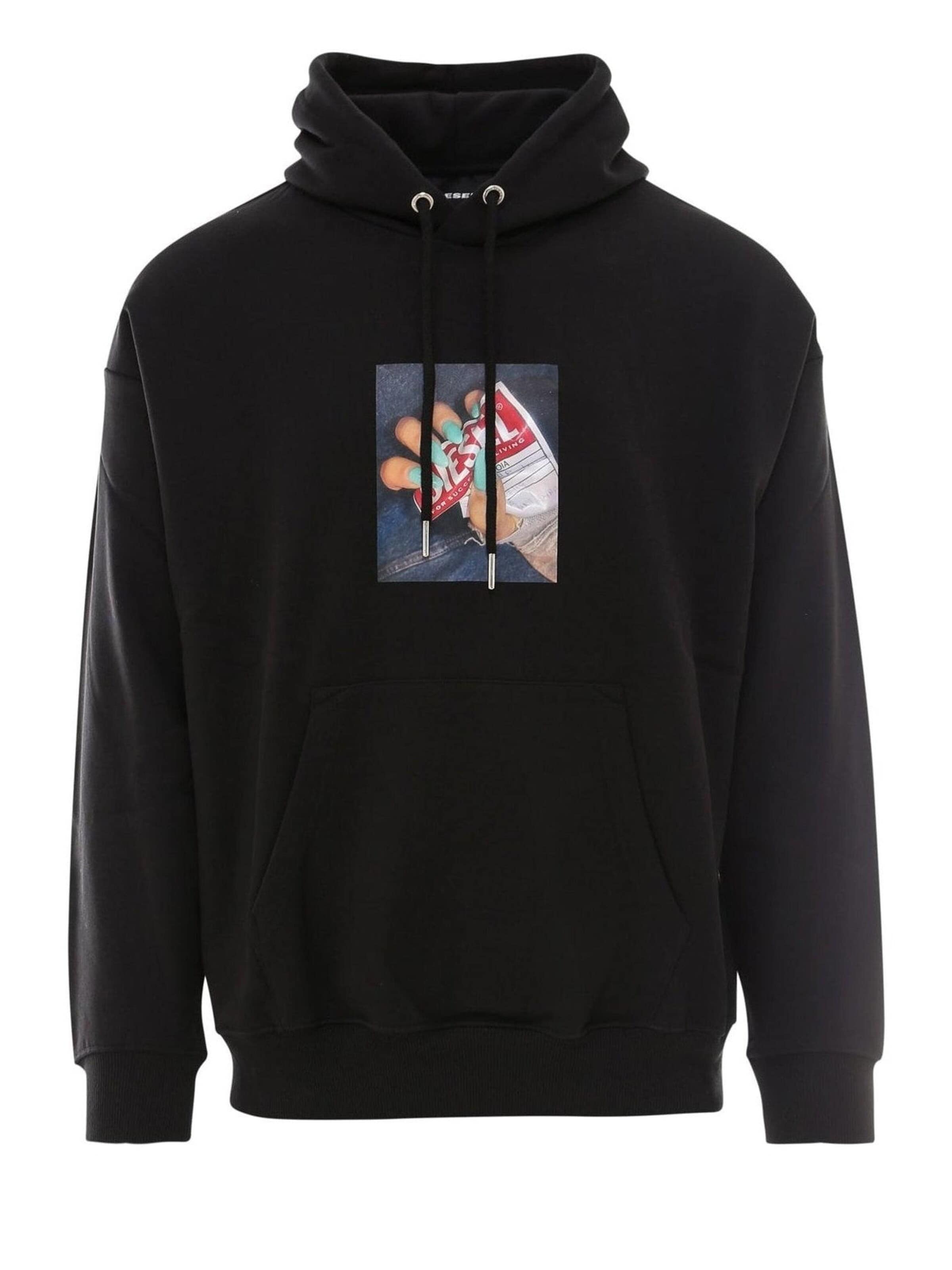 DIESEL Sweatshirt 'S-UMMER-A84' in Black: front