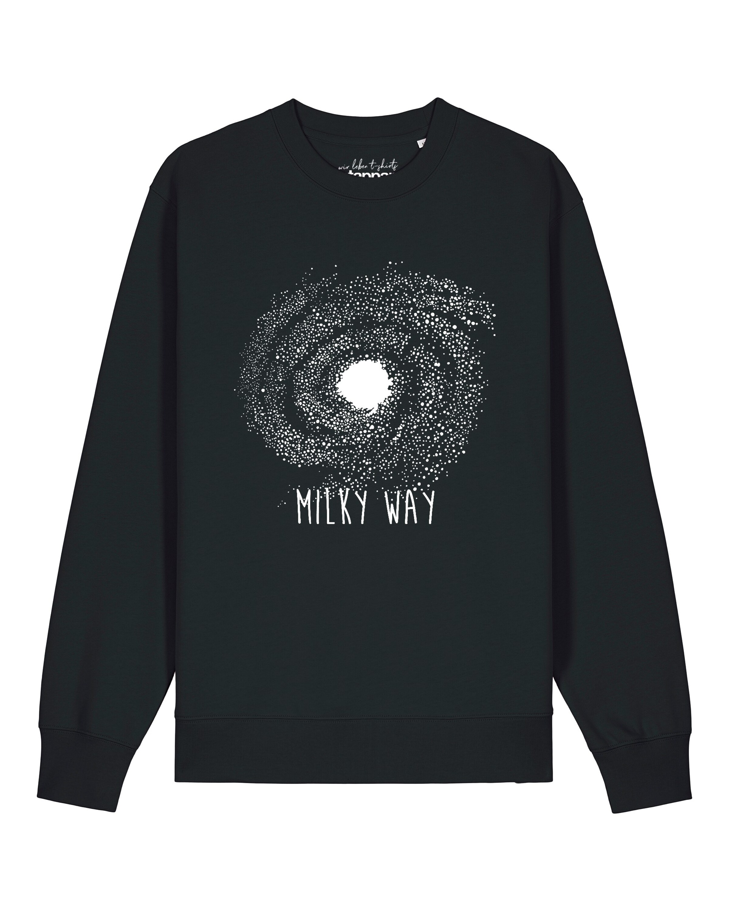 Watapparel Sweatshirt 'Milky Way' in Zwart: voorkant