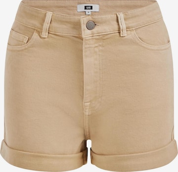 WE Fashion Regular Trousers in Beige: front