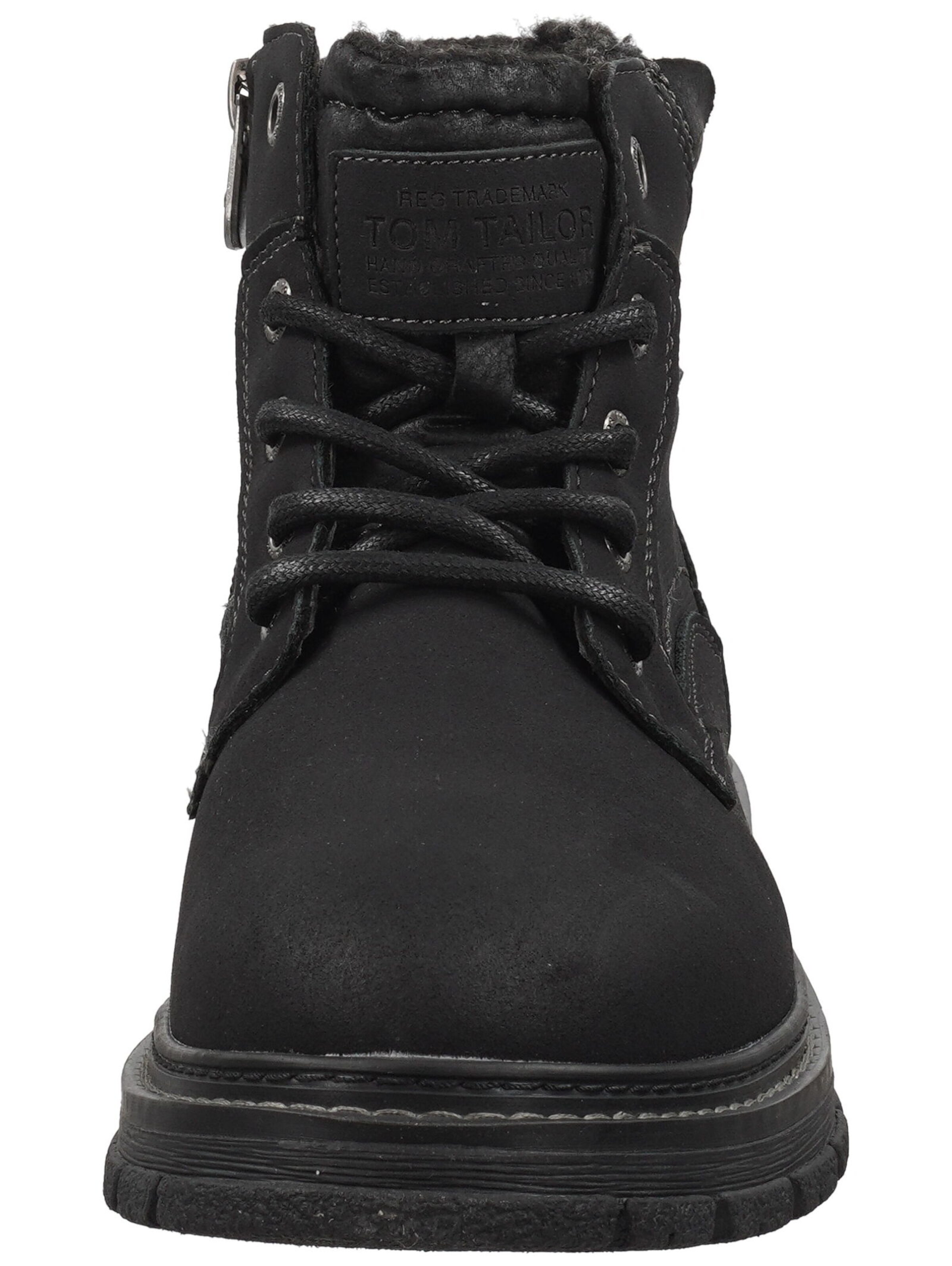 TOM TAILOR Schnürboots in Schwarz