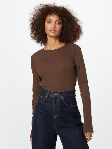 Nasty Gal Shirt in Brown: front