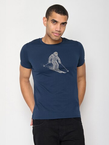GREENBOMB Shirt 'Animal Yeti Ski' in Blue: front