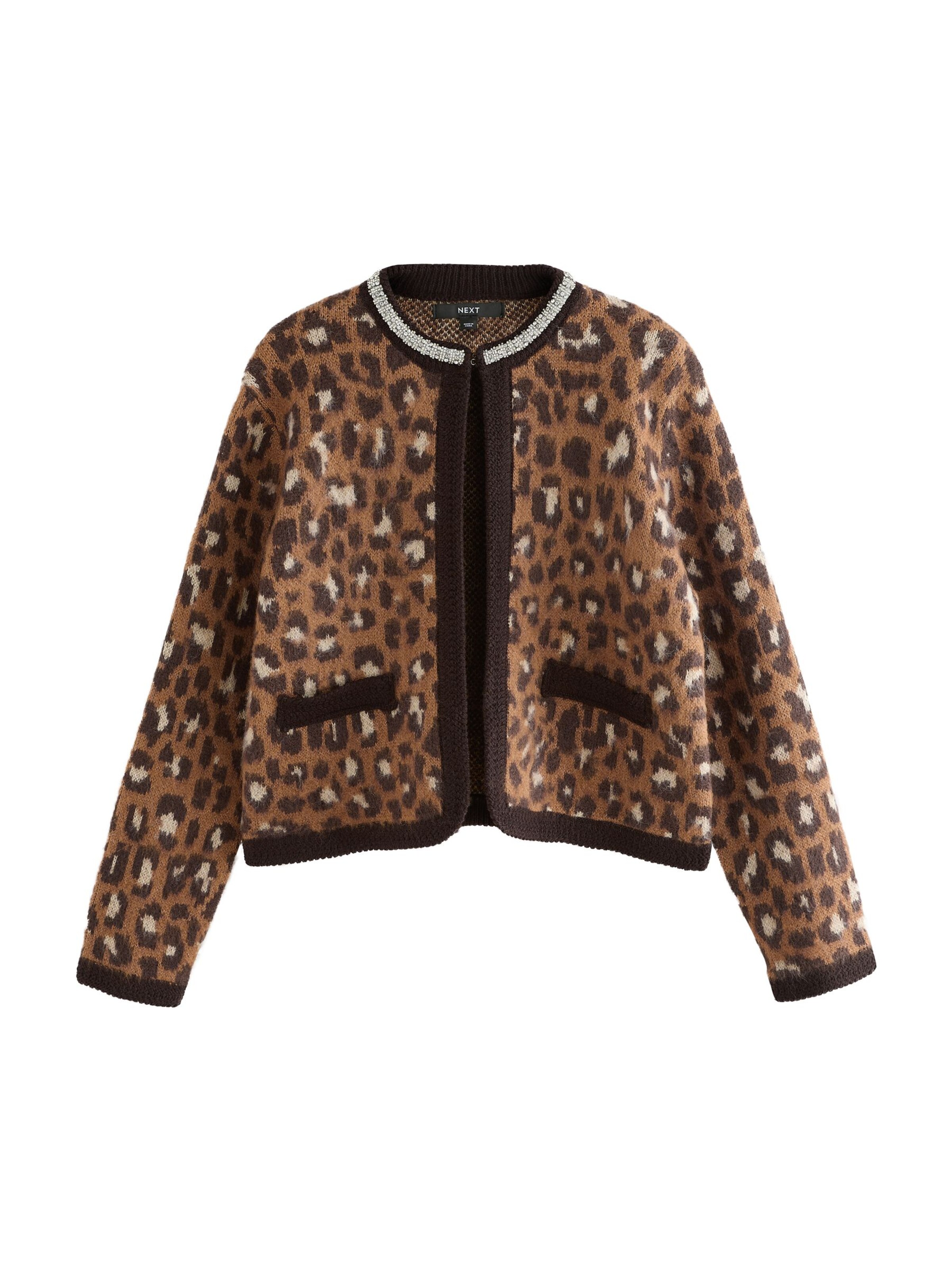 Next Плетена жилетка в кафяво: отпред