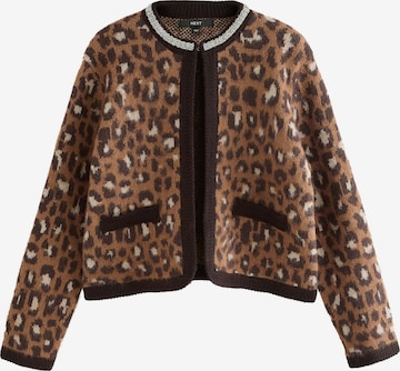 Next Knit Cardigan in Brown: front