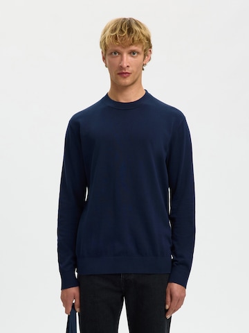 Pull-over 'SLHTORINO' SELECTED en bleu : devant