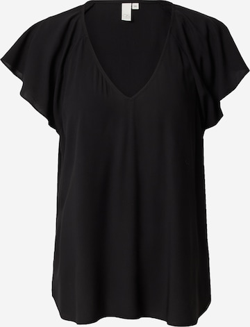 QS Blouse in Zwart: voorkant