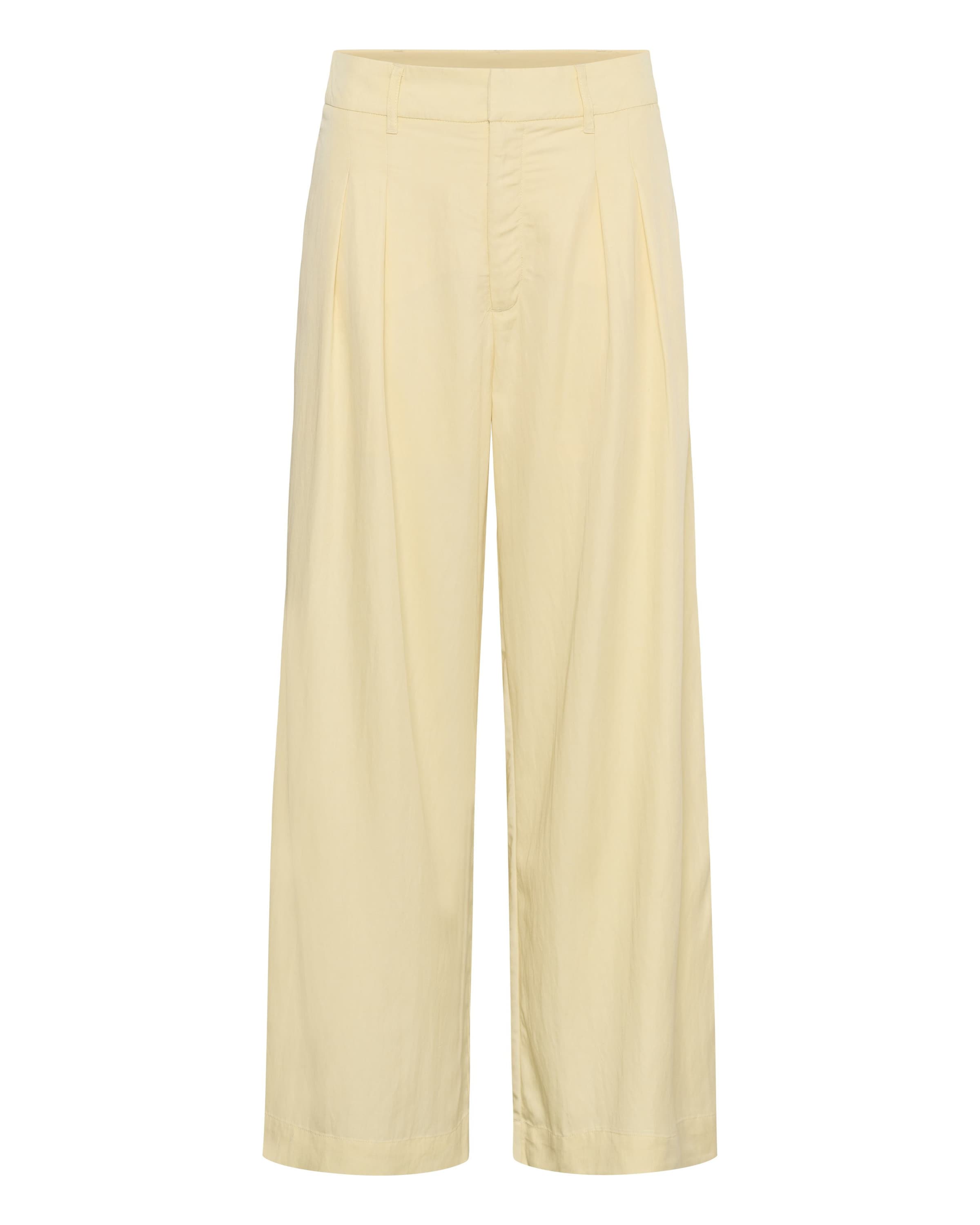 My Essential Wardrobe Bandplooibroek 'MWZoe' in Geel: voorkant