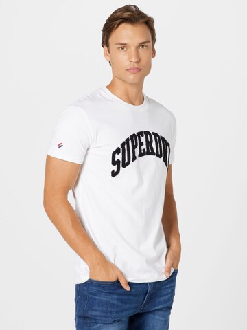 T-Shirt 'Varsity Arch Mono' Superdry en blanc : devant