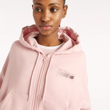 Giacca di felpa 'Trackside Fleece Full Zip' di new balance in rosa