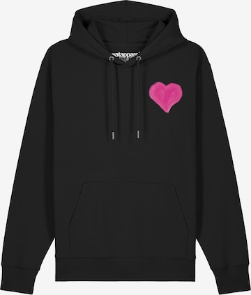 Watapparel Sweatshirt ' Pink Heart ' in Schwarz: Vorderseite
