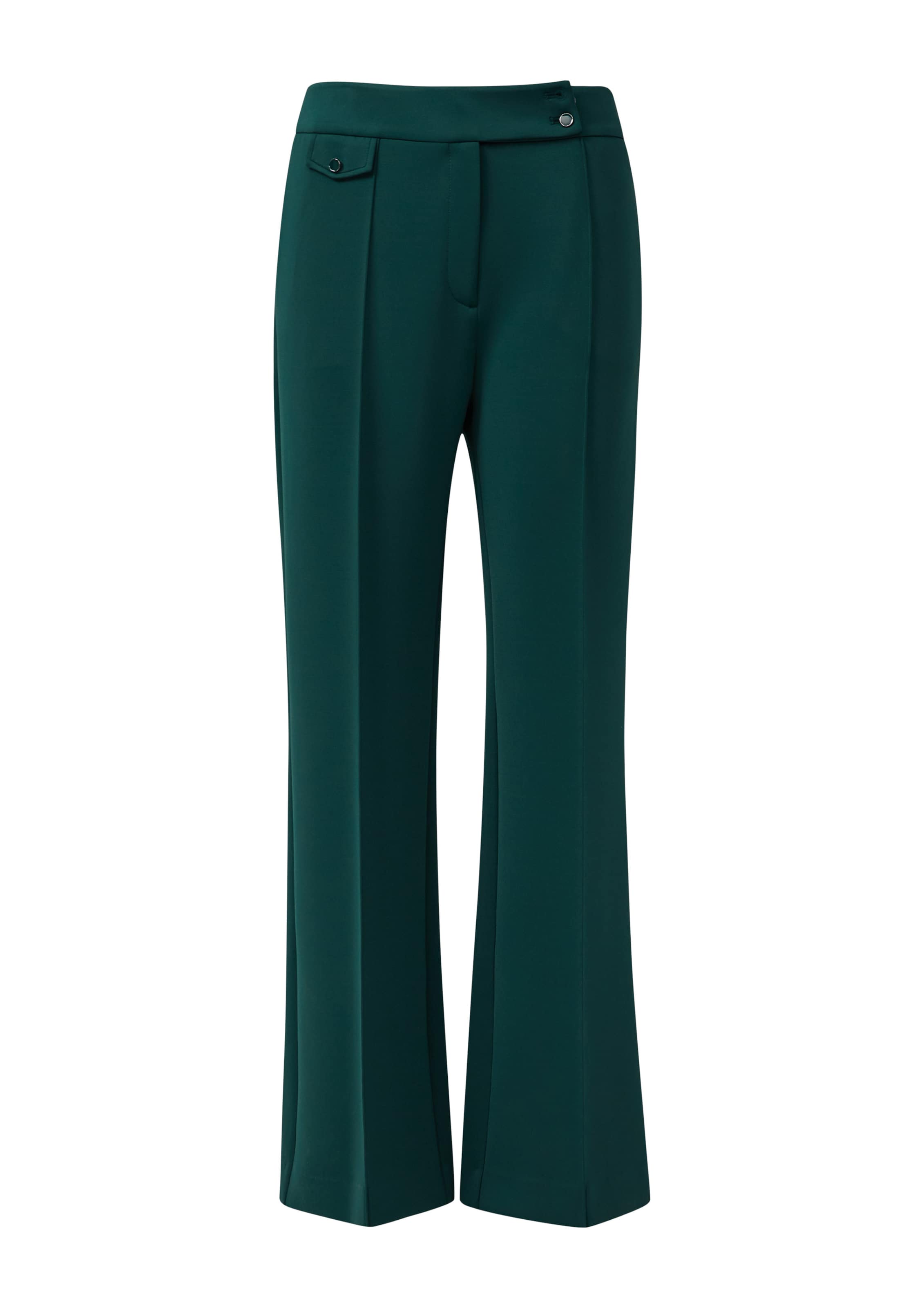 évasé Pantalon à plis s.Oliver en vert : devant