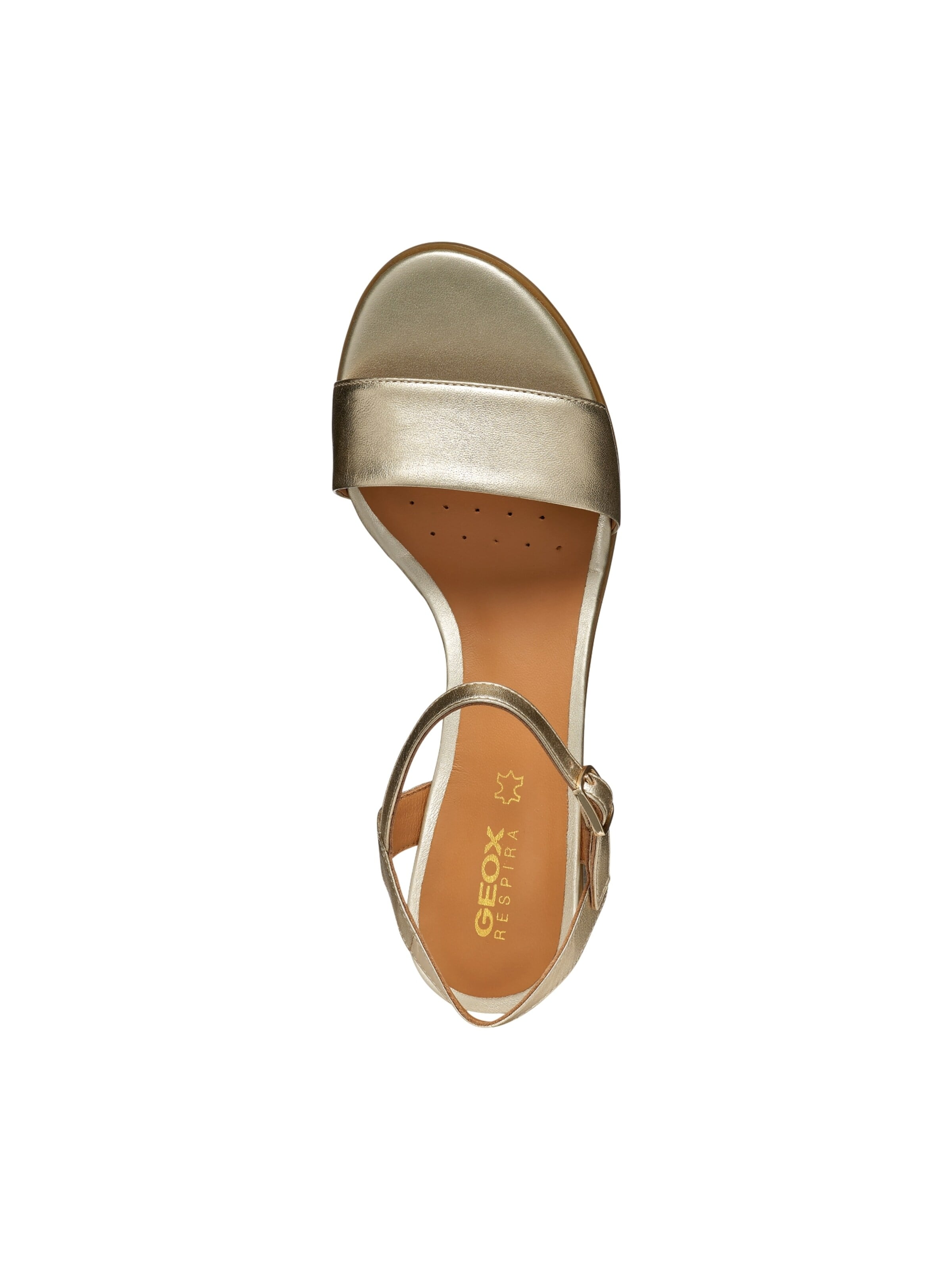 GEOX Sandale 'Aurely – Ledersandalen mit Absatz'‌‌‌‌‌‌‌‌ in Gold