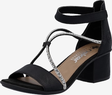 Sandales à lanières Rieker en noir : devant