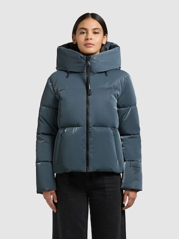 khujo Zimní bunda 'Audrey Shiny ' – modrá: přední strana