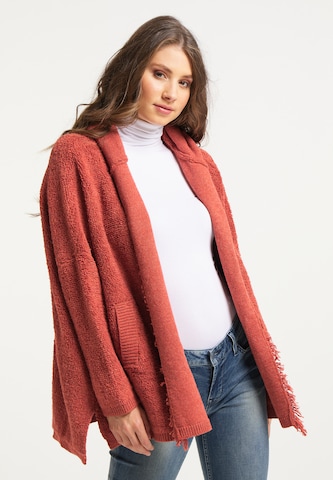 IZIA Knit Cardigan in Red: front