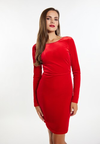 faina Kokteilové šaty - Červená: predná strana