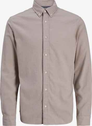 Jack & Jones Premium Button Up Shirt 'JPRBLUBarkley' in Beige: front