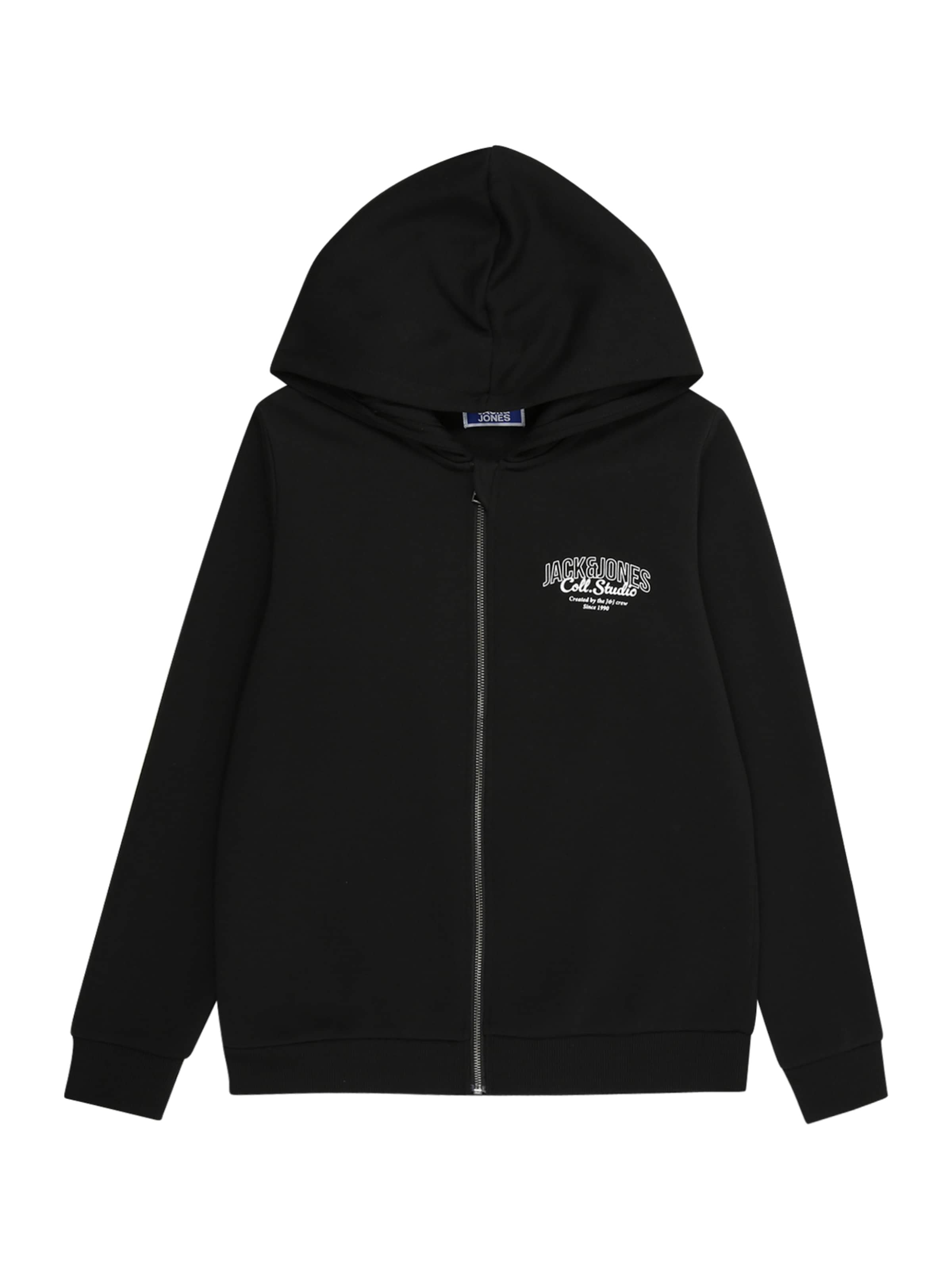 Veste de survêtement 'JJMakoto' Jack & Jones Junior en noir : devant
