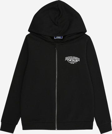Giacca di felpa 'JJMakoto' di Jack & Jones Junior in nero: frontale