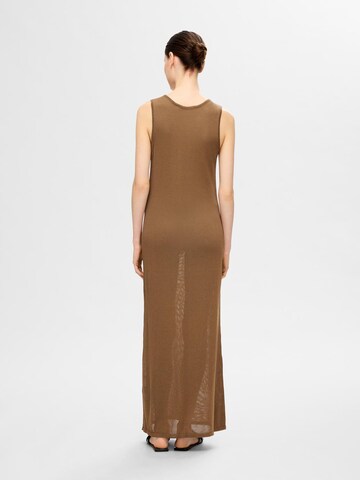 SELECTED FEMME Knitted dress 'SLFMOON' in Brown