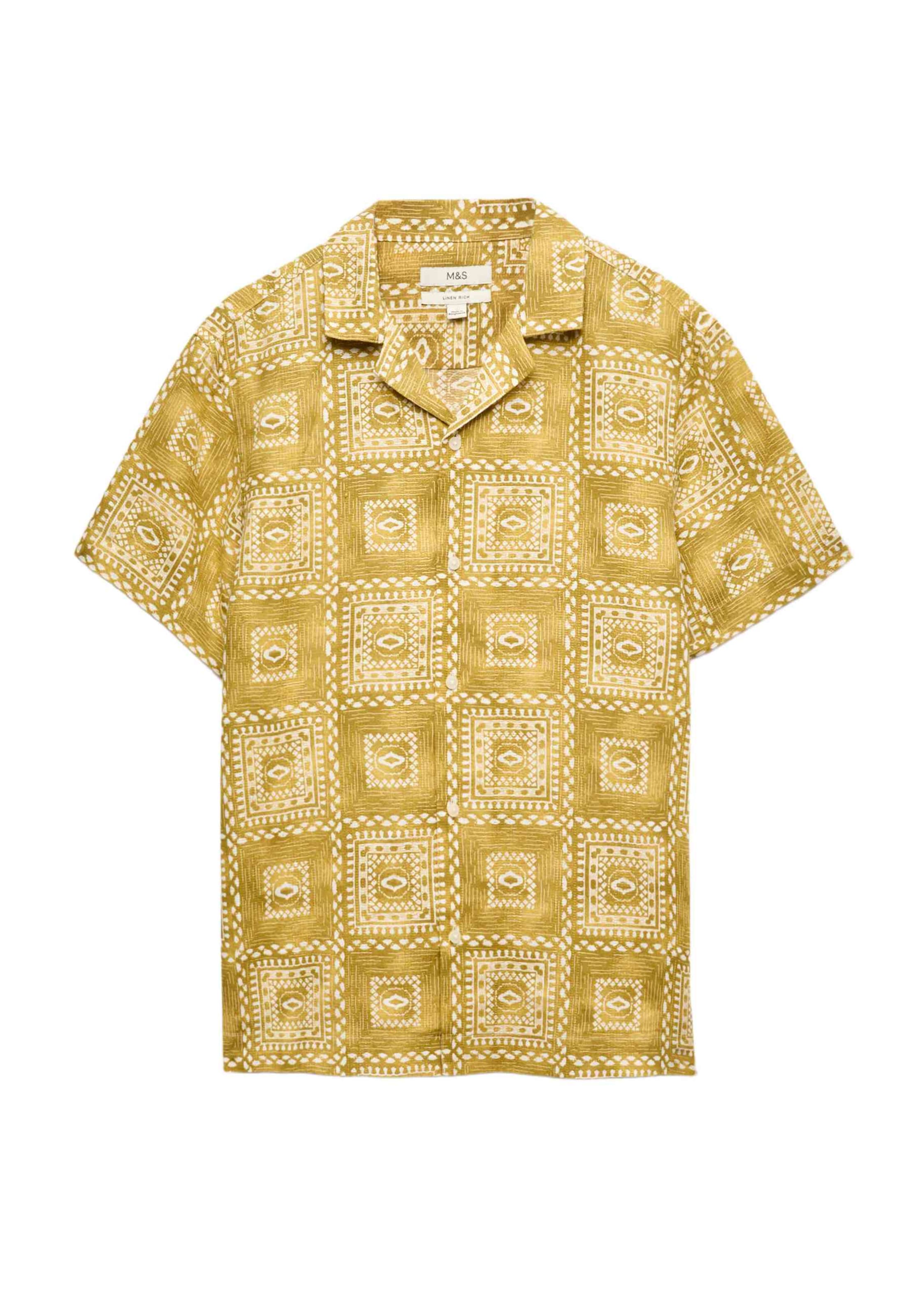 Marks & Spencer Chemise en XXXL en jaune / blanc, Vue avec produit