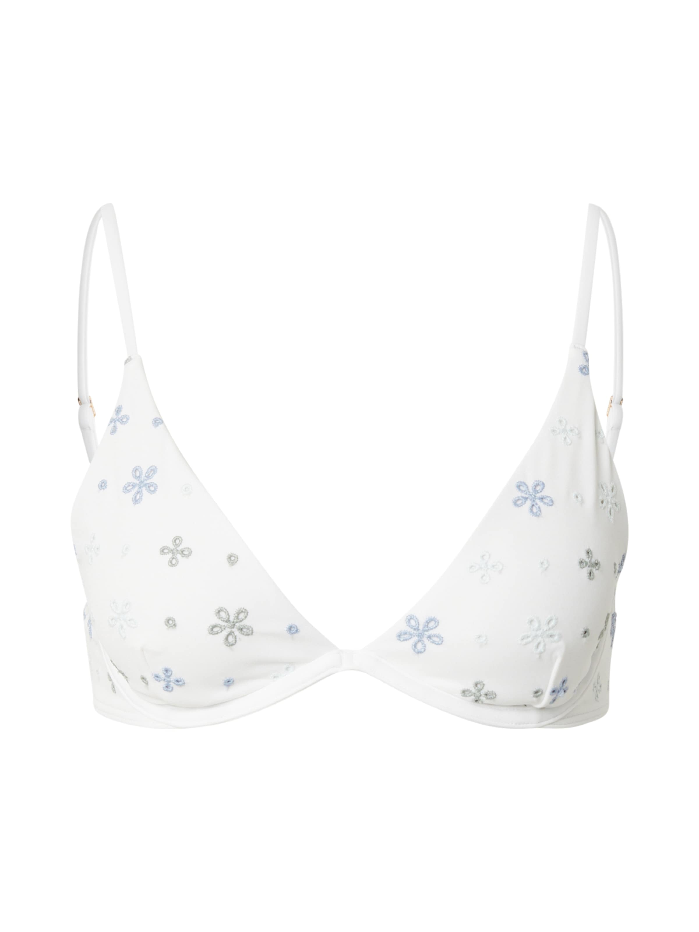 HOLLISTER Сутиен с триъгълни чашки Горнище на бански в бяло: отпред