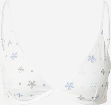 HOLLISTER Kolmnurk Bikiinitopp, värv valge: eest vaates