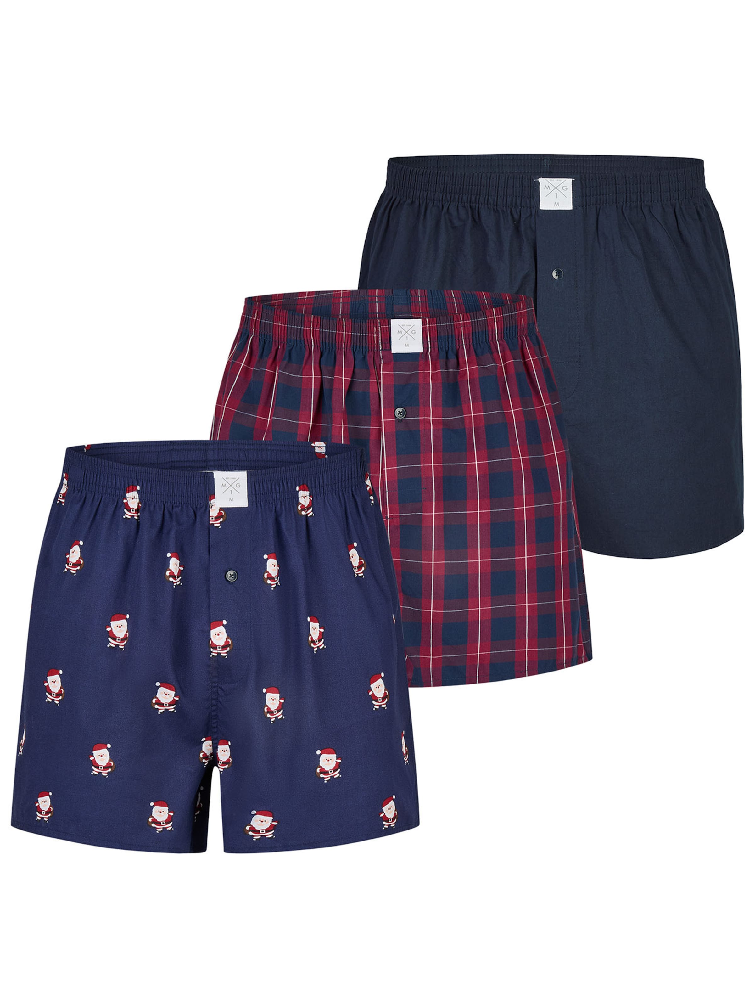 MG-1 Boxershorts 'Christmas' in Blau: Vorderseite