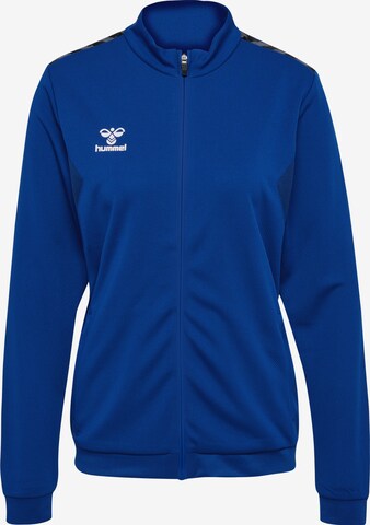 Hummel Athletic Zip-Up Hoodie 'AUTHENTIC' in Blue: front