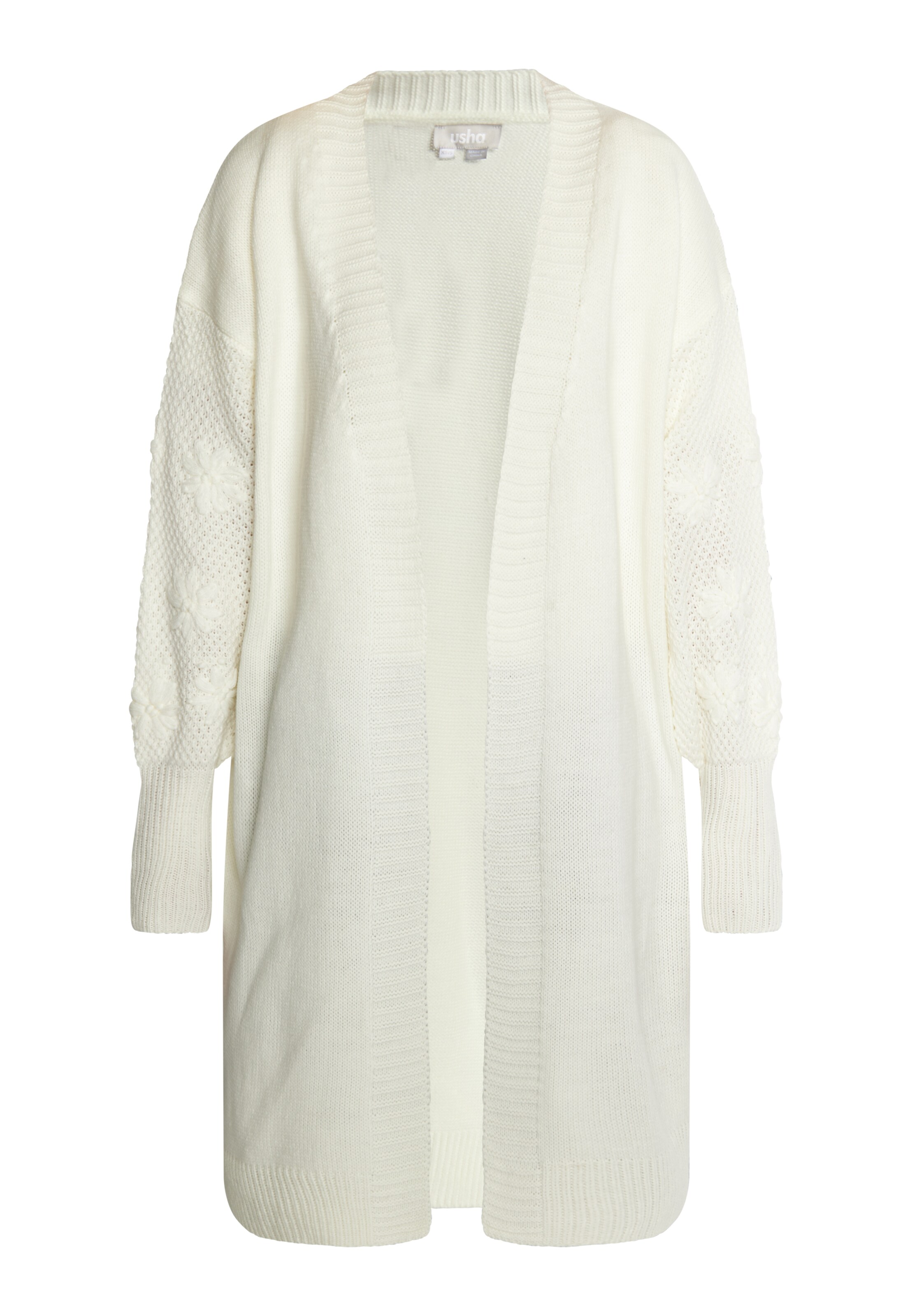 Usha Πλεκτή ζακέτα σε λευκό: μπροστά